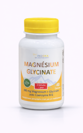 Apaisez votre esprit avec notre Magnésium Glycinate (300mg). La forme la plus biodisponible pour une relaxation profonde, sans troubles digestifs. Enrichi en B6.