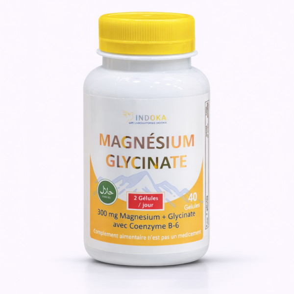 Apaisez votre esprit avec notre Magnésium Glycinate (300mg). La forme la plus biodisponible pour une relaxation profonde, sans troubles digestifs. Enrichi en B6.