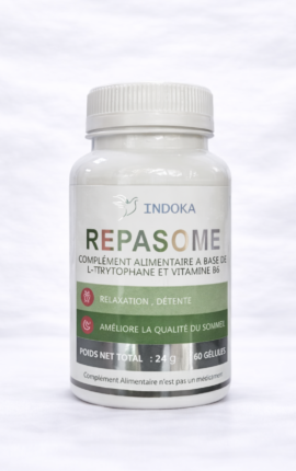 Repasome Mélatonine 1 mg - Complément pour l'endormissement et le stress - 60 gélules